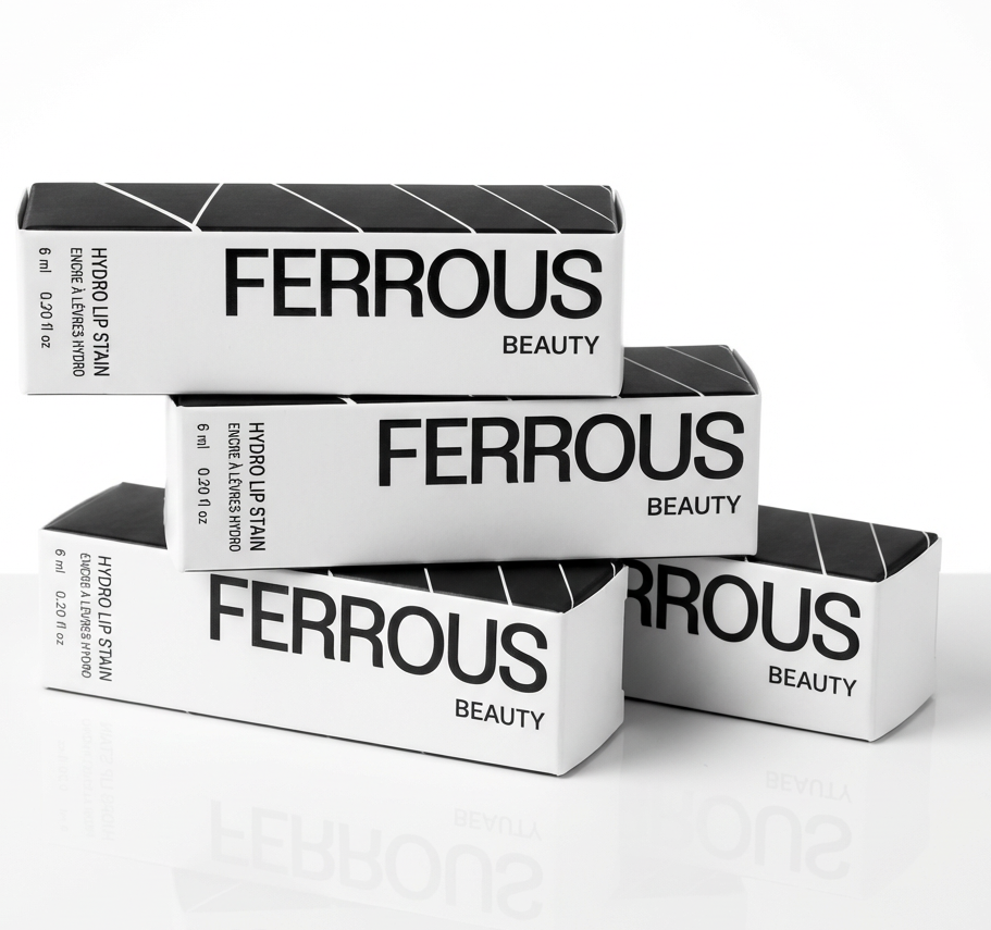 Four boxes of Ferrous Beauty on a white background